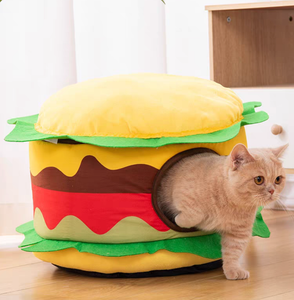 CAT BED - Hamburger Plush Cat Bed