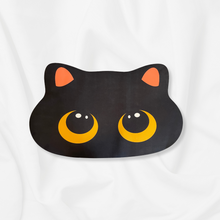 FLOOR MAT - Black Cat with Big Round Eyes