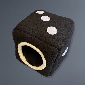 CAT BED - Black Dice Plush Cat Bed with Removable Cushion