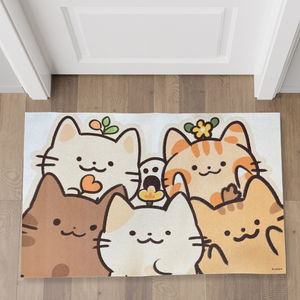 FLOOR MAT - Cozy Friendship Cats Floor Mat