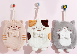 WASH TOWELS - Cute Cat Coral Velvet Towels