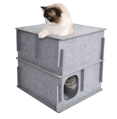 CAT BED - 2 Tiers Peek A Boo Cat House