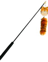 CAT TOY - Tiger/Zebra Feather Cat Teaser