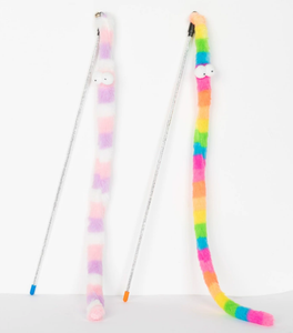 CAT TOY - Rainbow Worm Stick Toy