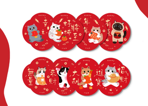 CNY Meowy Decorative Cards Set of 8