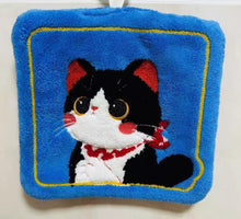 WASH TOWELS - Cat Thickened Coral Velvet Square Towels