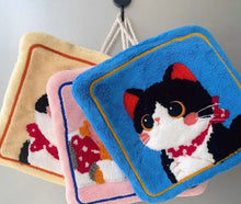 WASH TOWELS - Cat Thickened Coral Velvet Square Towels