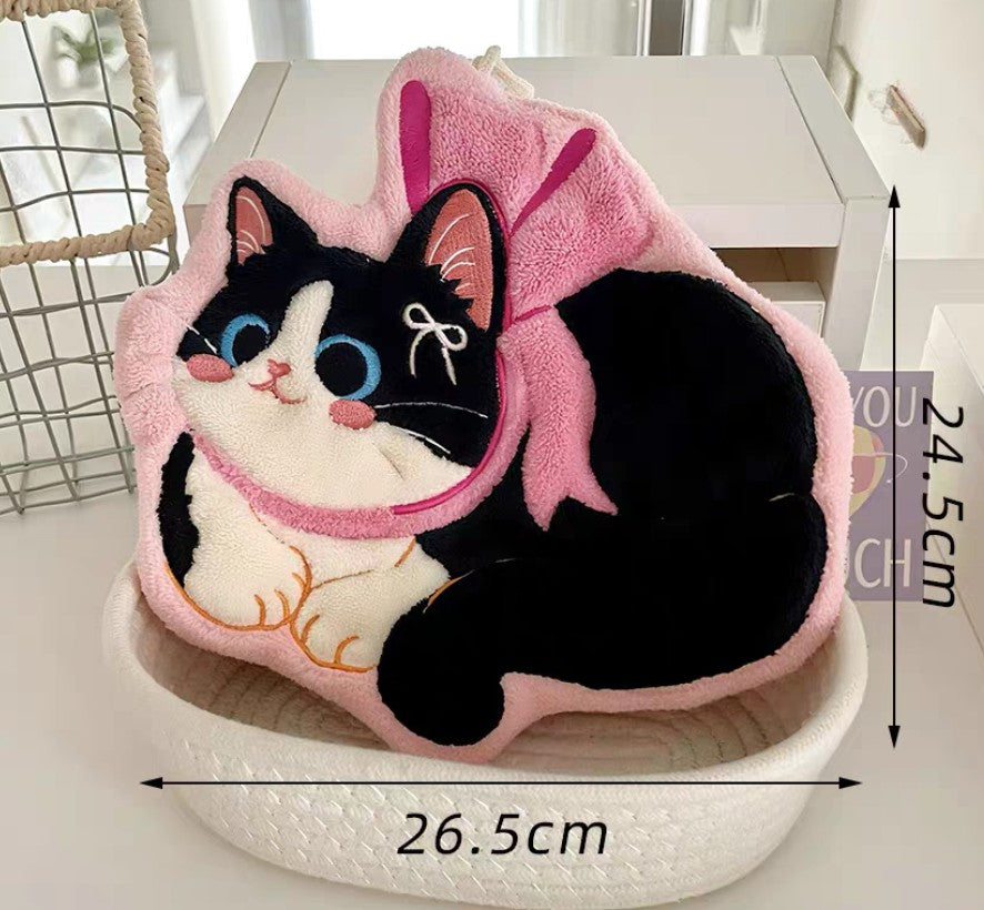 WASH TOWELS - Cute Cat Thickened Coral Velvet Towels