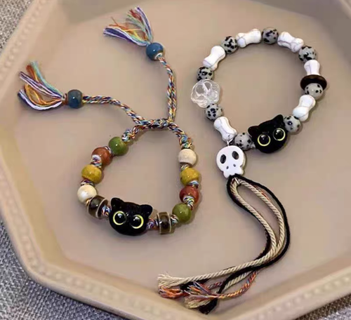 ACCESSORIES - Black Cat Adjustable String Bracelet