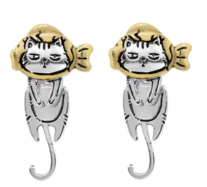 Accessories - Hanging Cats Sliver Earings