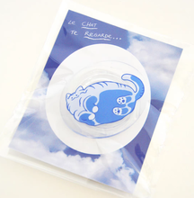 PHONE BRACKET - Chunky Cat Sitting on Glass Table Pop Socket
