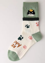 SOCKS - Happy Cats High Ankle Socks
