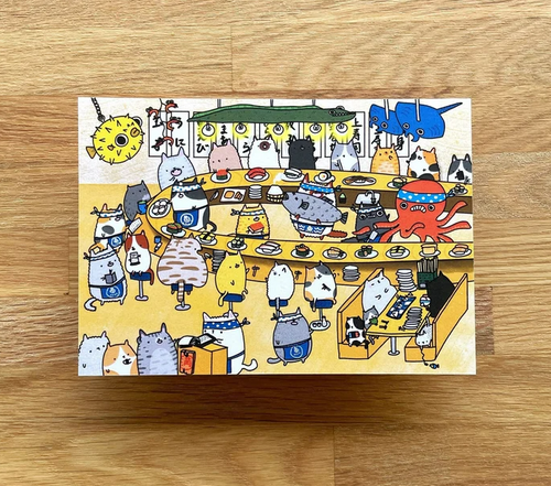 POSTCARD - Kitty Sushi Restaurant by SteakandEggsPlease