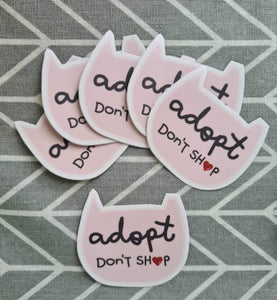 STICKERS - “Adopt Don’t Shop” Pink Stickers
